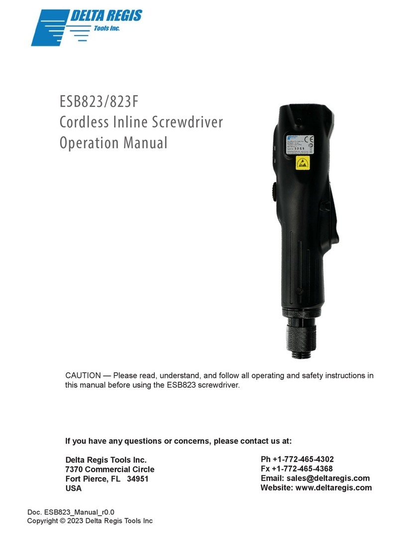 Delta Regis ESB823 Operation manual