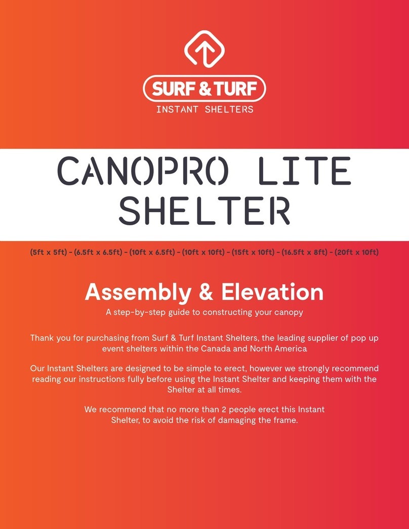 SURF & TURF CANOPRO LITE SHELTER 5ft x 5ft Assembly guide