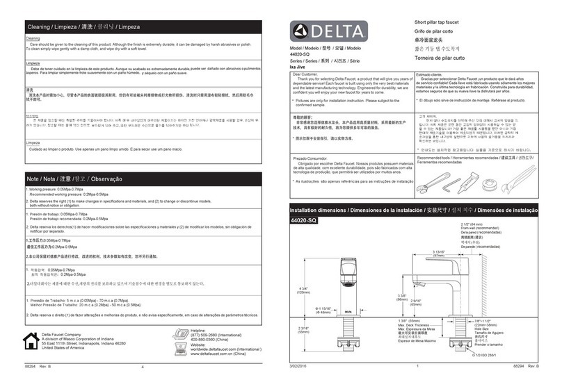 Delta Ixa Jive 44020-SQ User manual