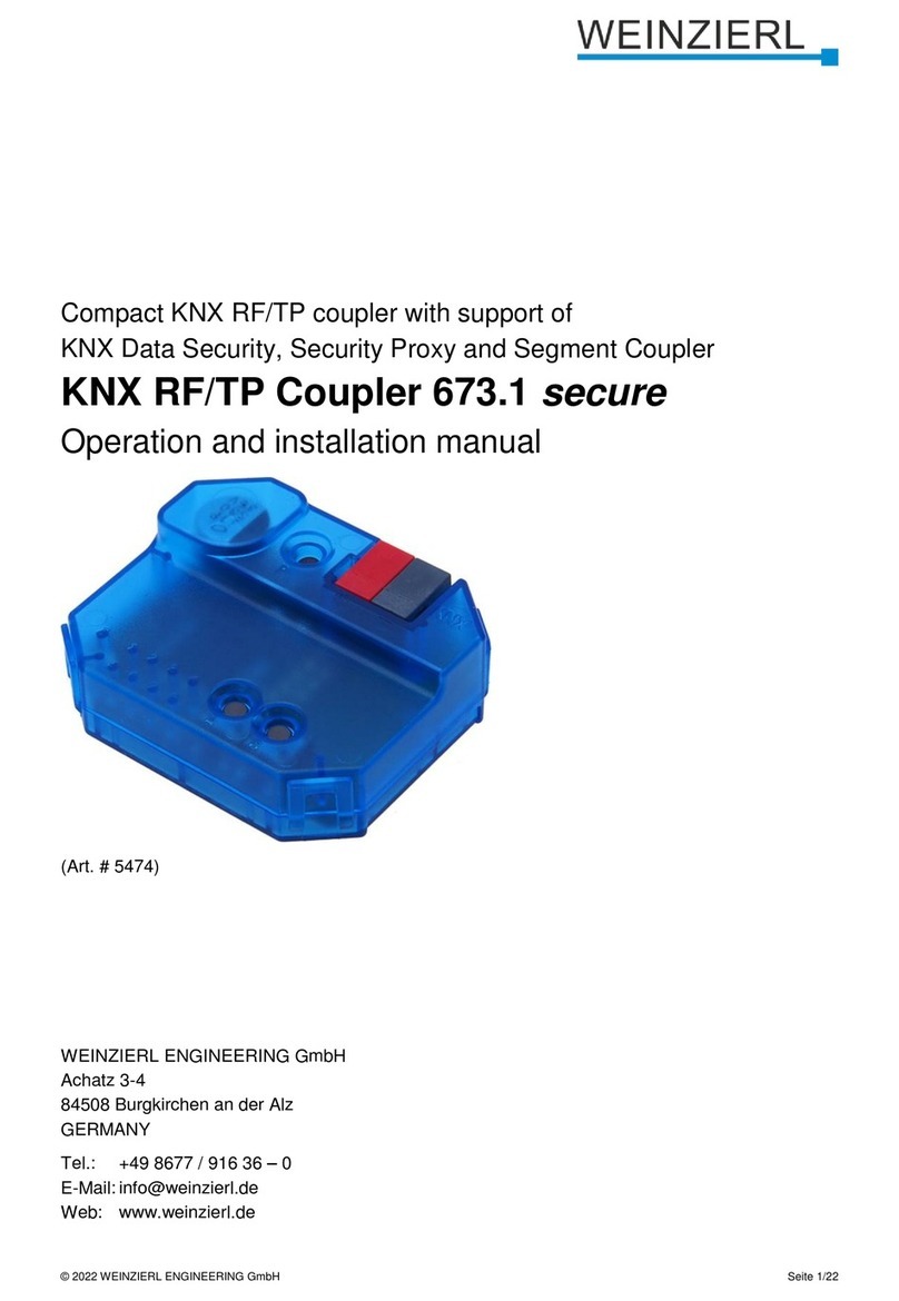 Weinzierl KNX RF/TP Coupler 673.1 secure Operation and installation manual
