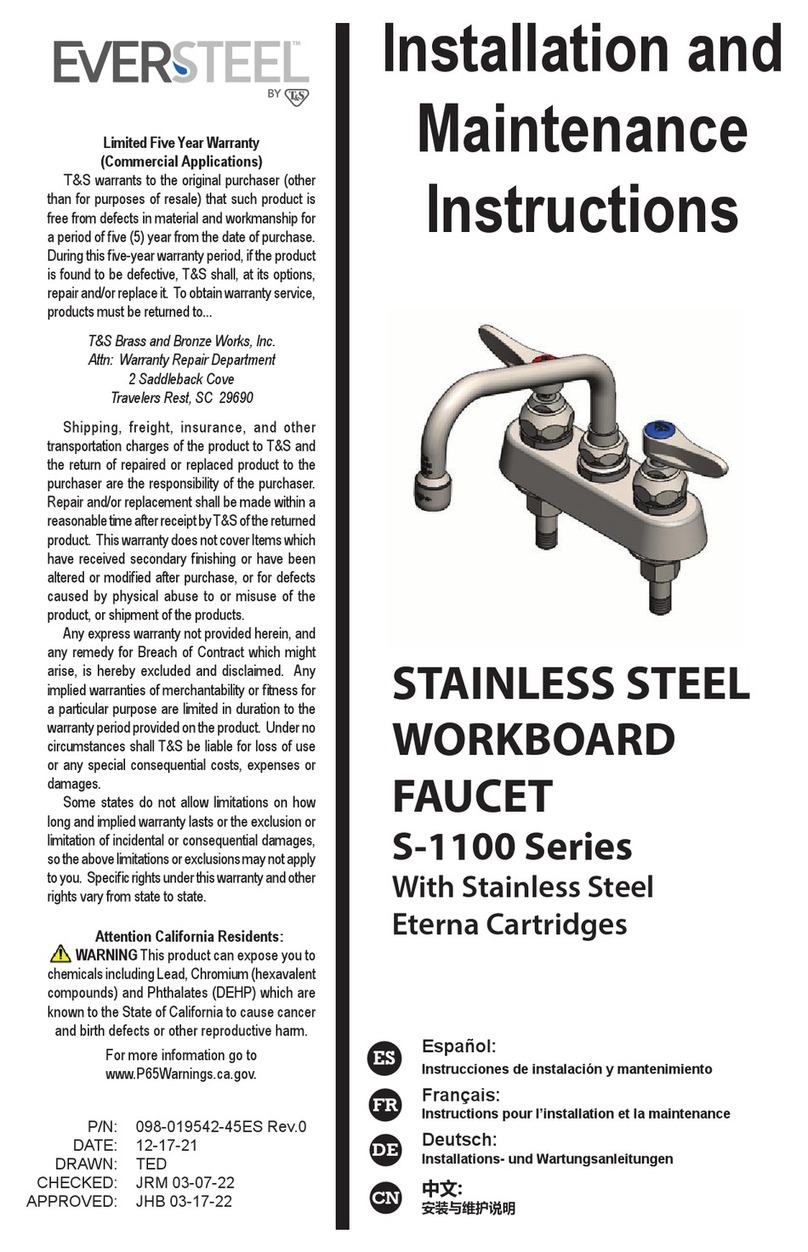 T&S EVERSTEEL S-1100 Series User manual T&S EVERSTEEL S-1100 Series User manual