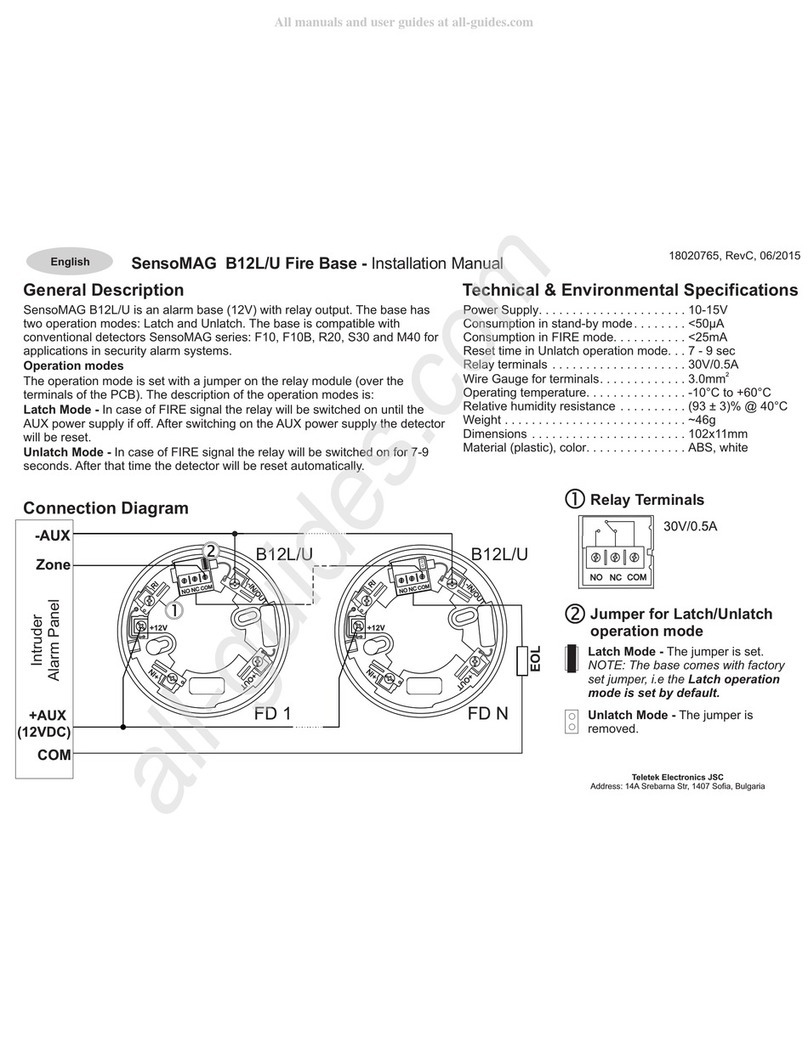 Teletek electronics SensoMAG B12L/U installation manual Teletek electronics SensoMAG B12L/U installation manual