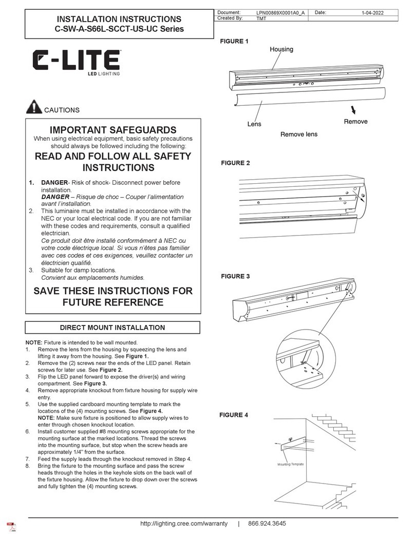 C-LITE C-SW-A-S66L-SCCT-US-UC Series installation instructions