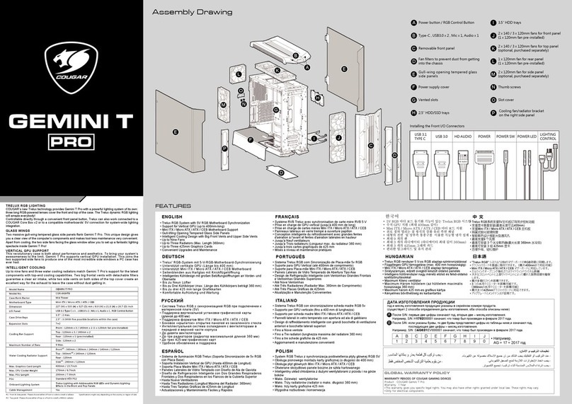 COUGAR GEMINI T PRO quick start guide