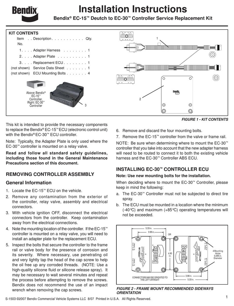 BENDIX EC-15 ANTILOCK CONTROLLER ASSY installation instructions