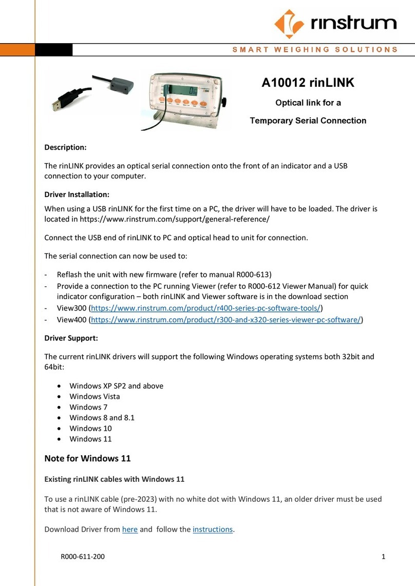 Rinstrum rinLINK A10012 quick start guide
