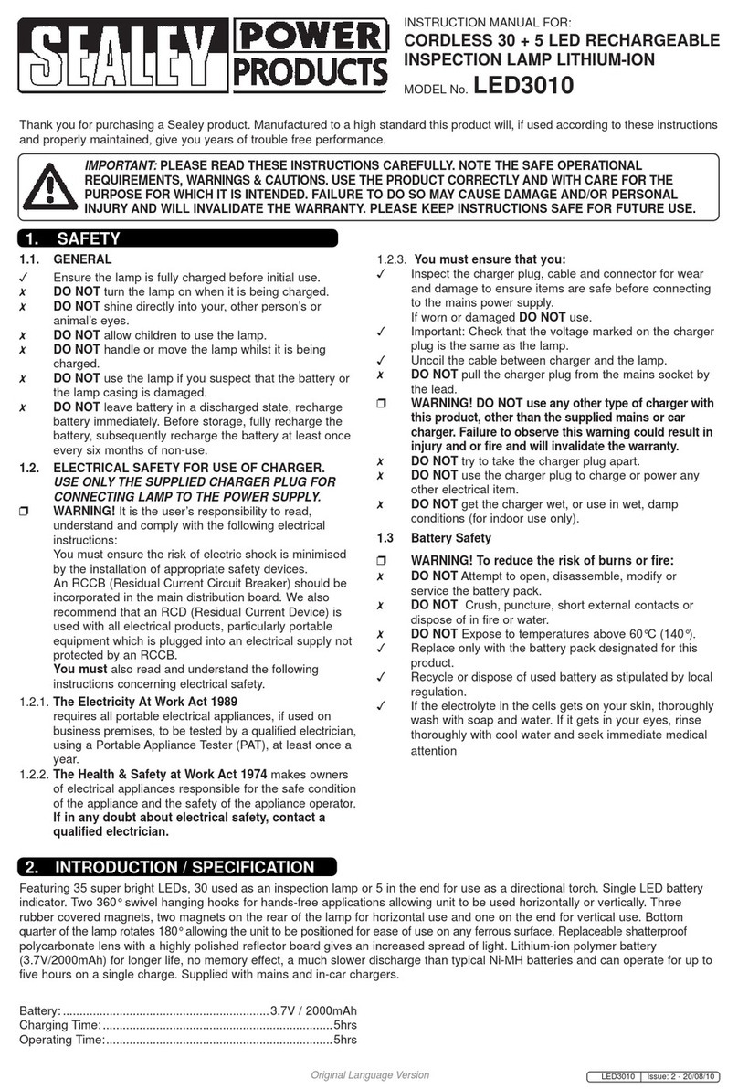 Sealey LED3010 instruction manual