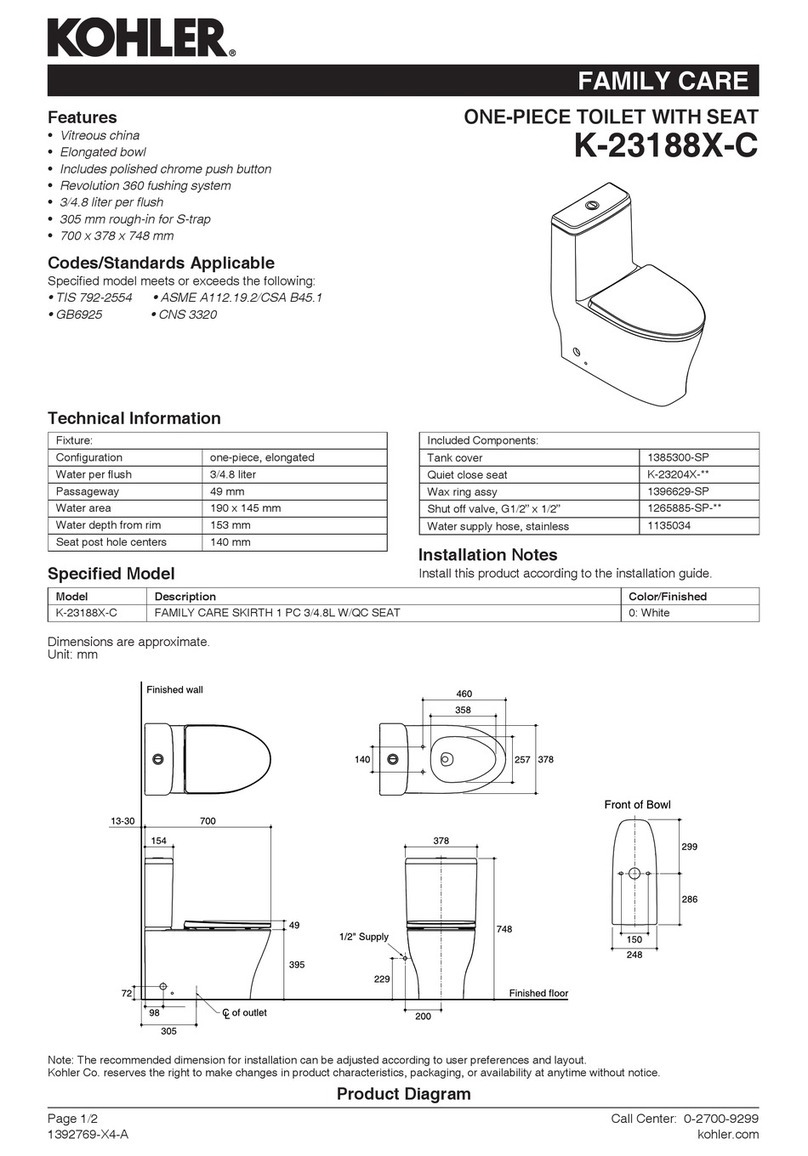Kohler K-23188X-C Assembly instructions