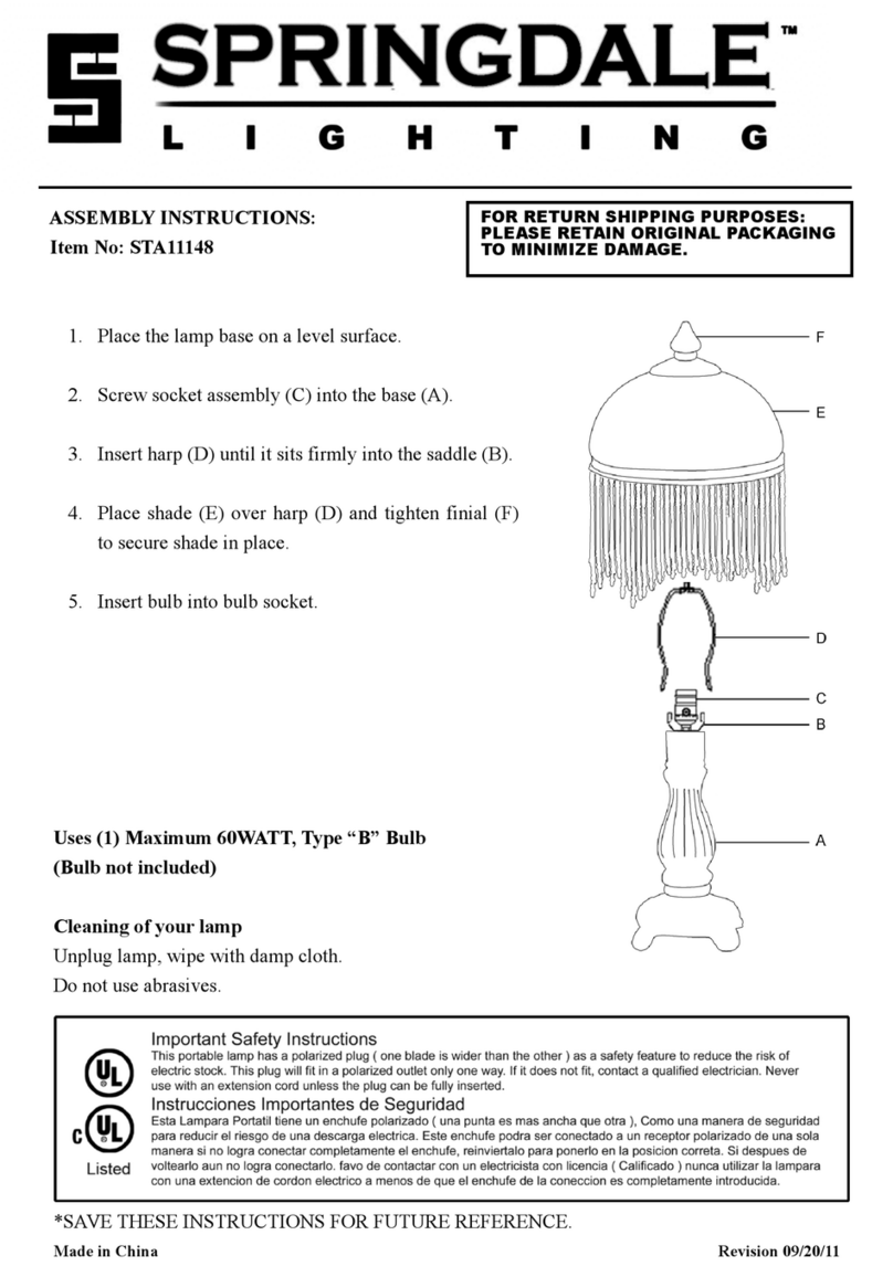 Springdale Lighting STA11148 Assembly instructions Springdale Lighting STA11148 Assembly instructions