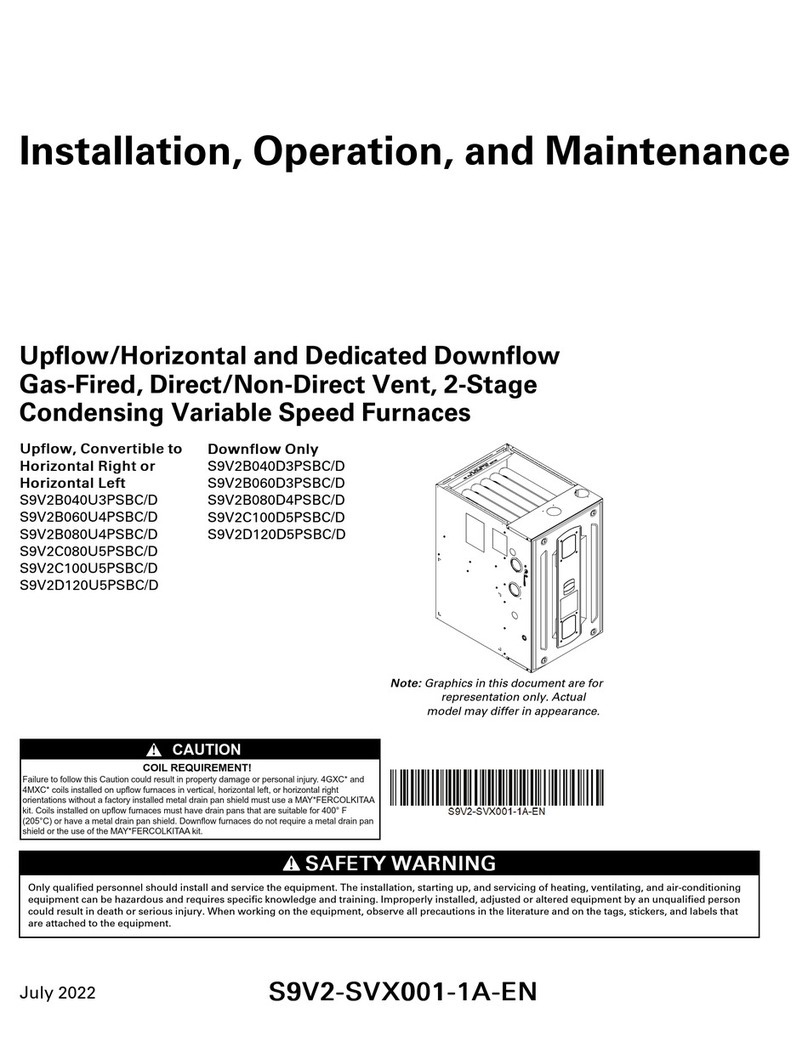 Trane S9V2B040U3PSBC/D Installation and operating instructions