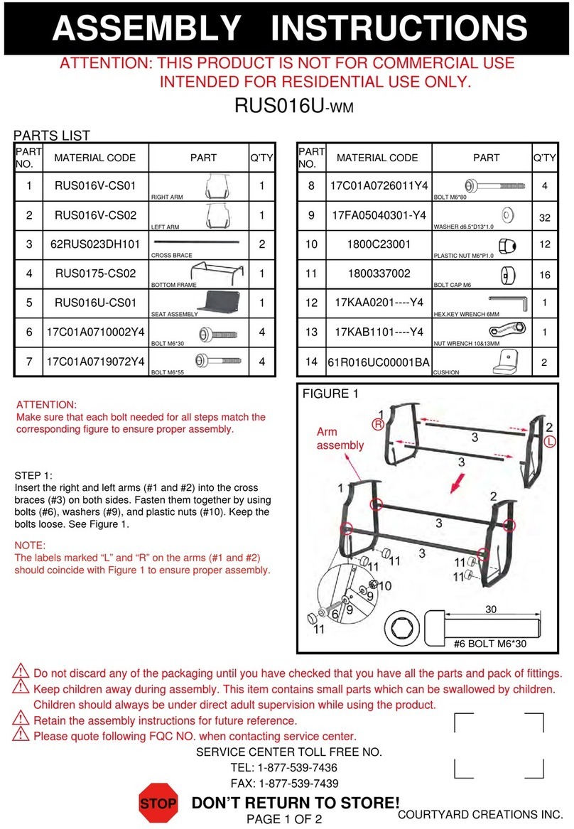Courtyard Creations RUS016U-WM Assembly instructions