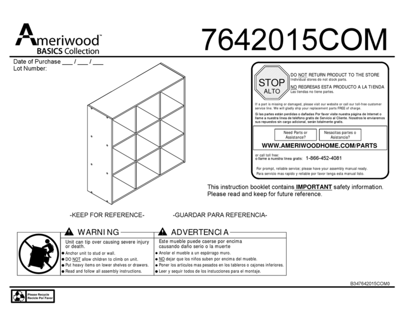 Ameriwood BASICS 7642015COM Assembly instructions