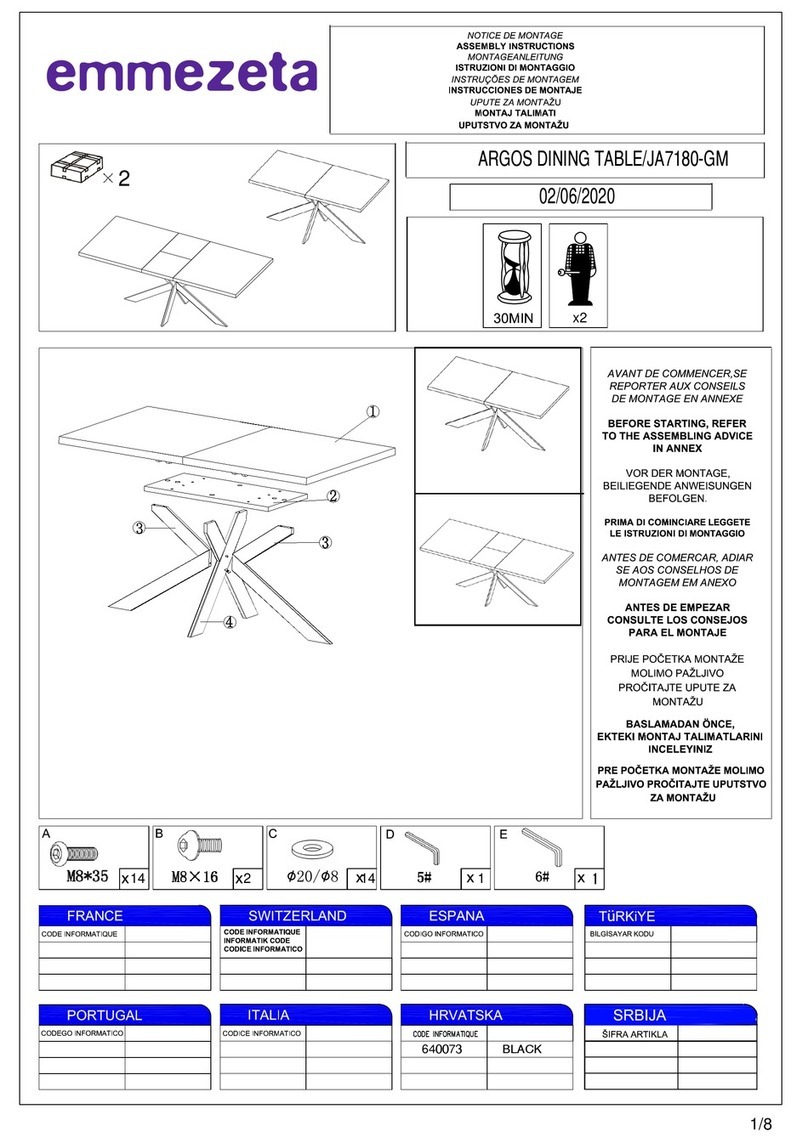 Emmezeta ARGOS JA7180-GM Assembly instructions Emmezeta ARGOS JA7180-GM Assembly instructions