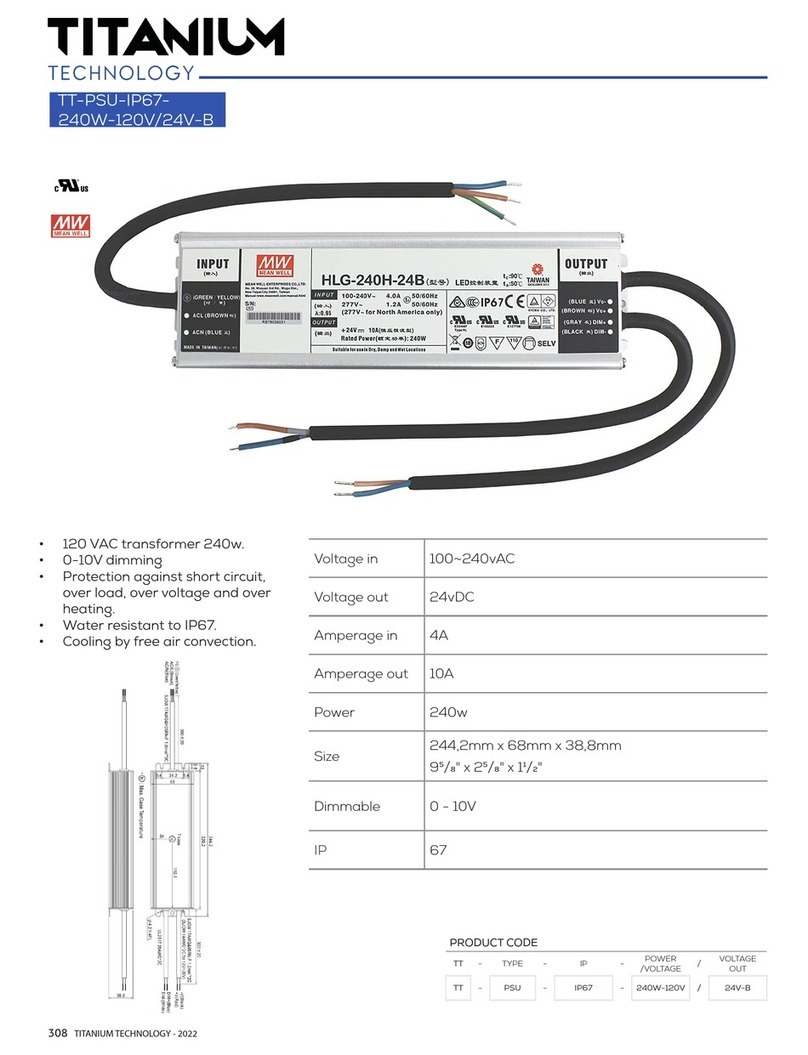 Titanium TT-PSU-IP67-240W-120V/24V-B manual