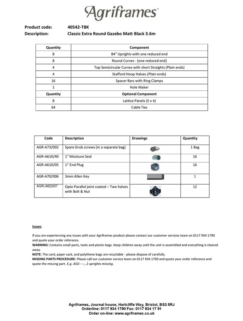Agriframes 40542-TBK User manual