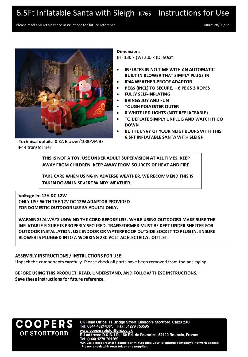 Coopers of Stortford K765 Instructions for use