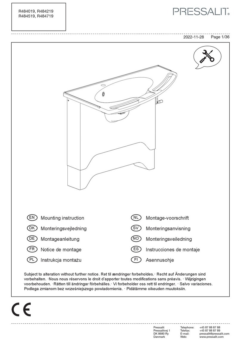 Pressalit MATRIX R484019 Mounting instruction