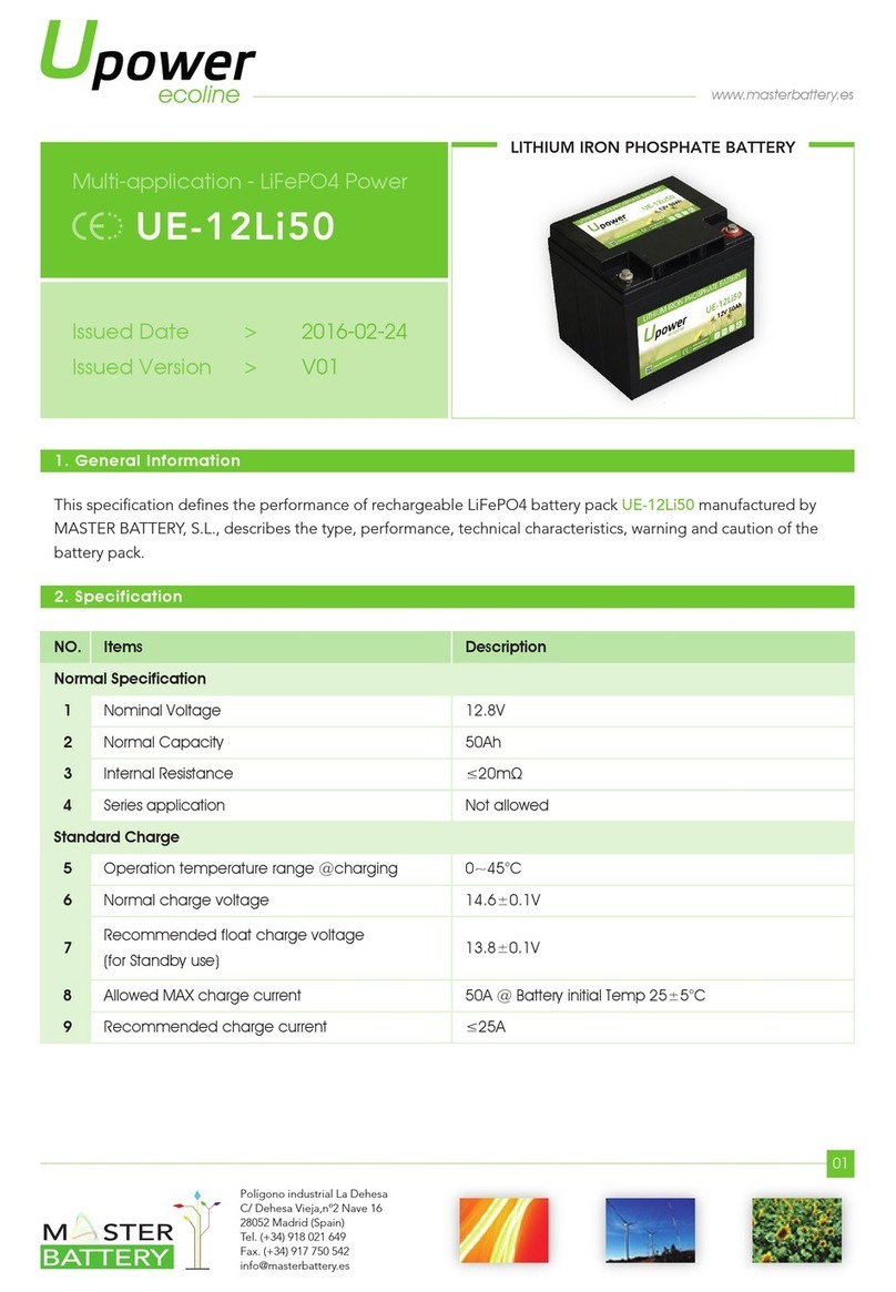 Master Battery UPOWER Ecoline UE-12Li50 manual