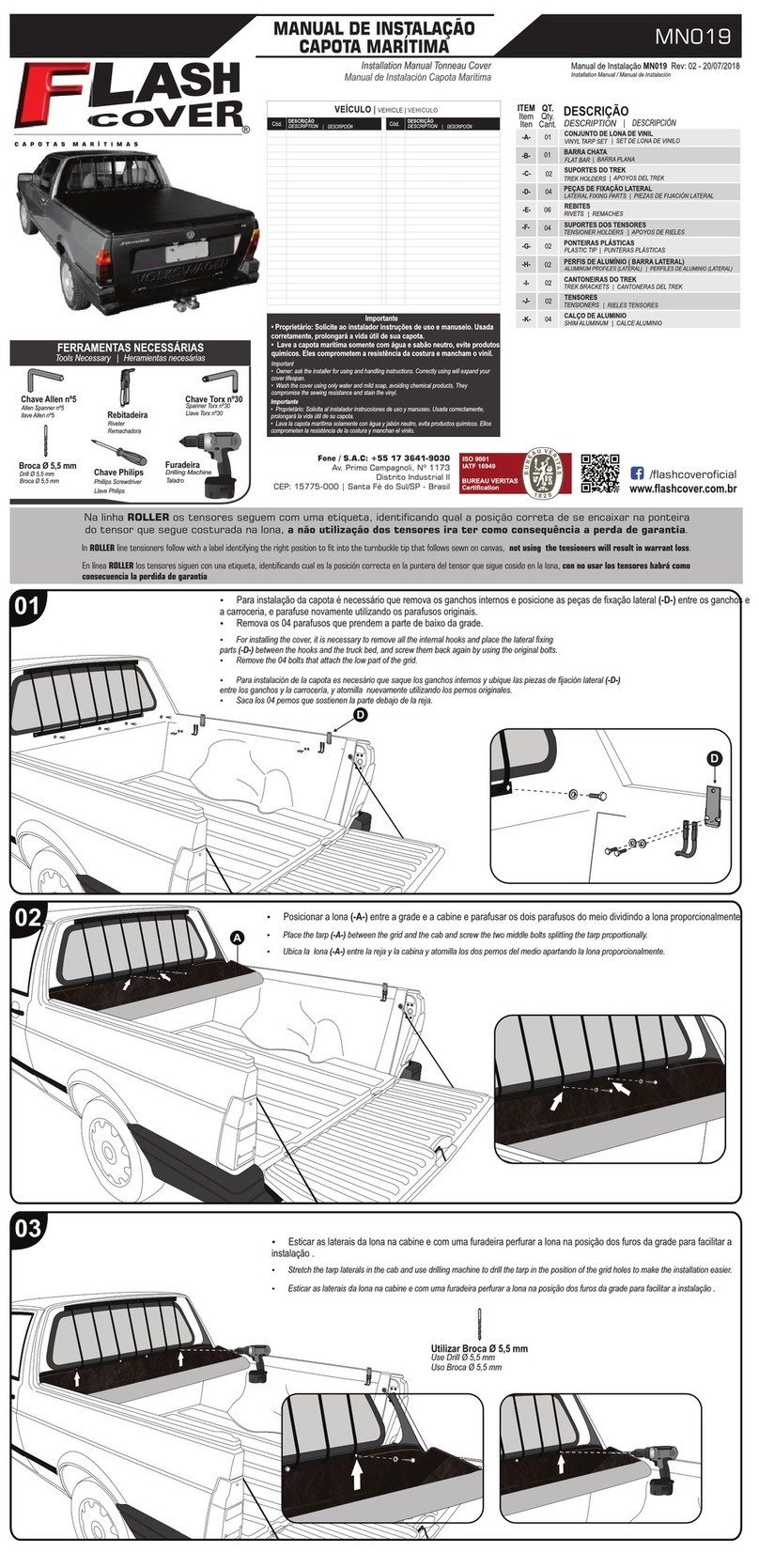 Flash Cover MN019 User manual