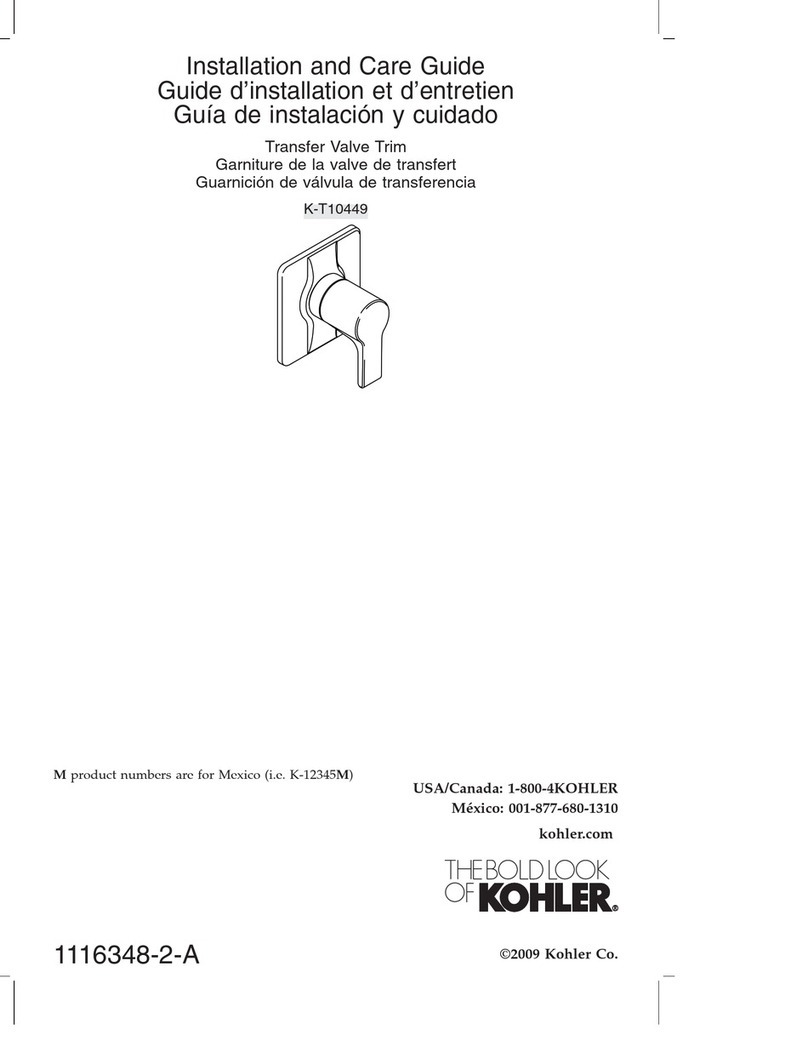 Kohler Singulier K-T10449 Installation and care guide
