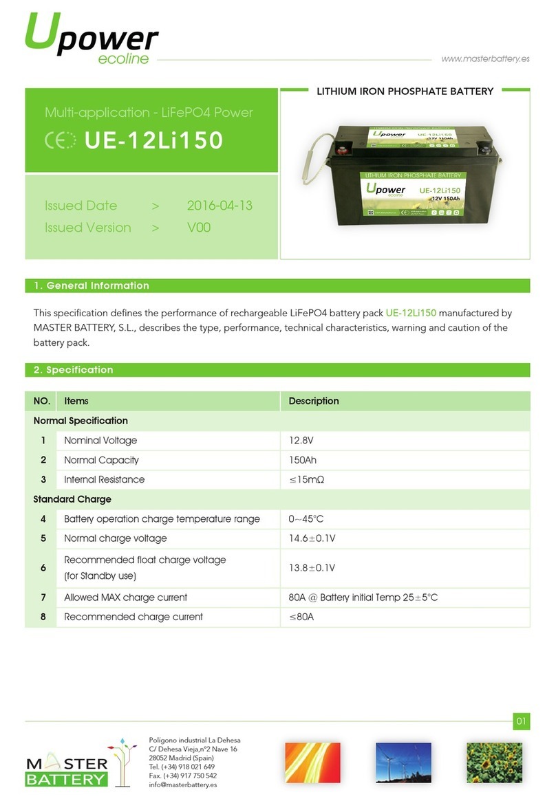 Master Battery UPOWER Ecoline UE-12Li150 manual