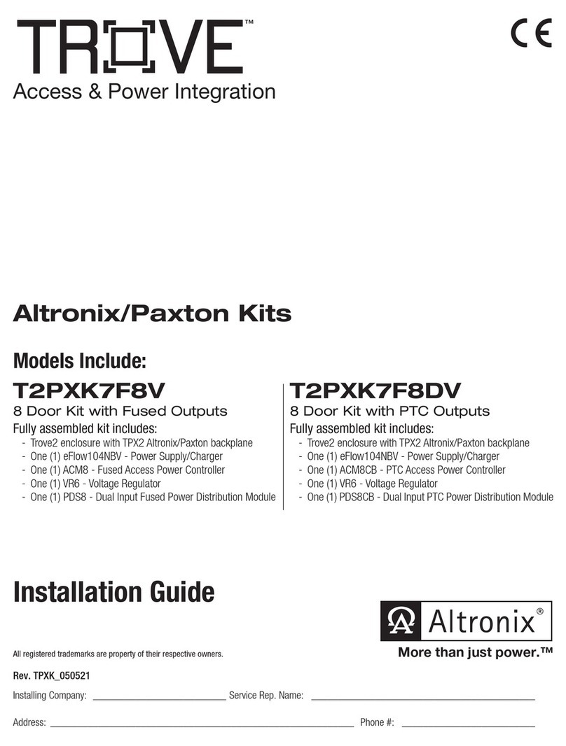 Altronix TROVE T2PXK7F8DV installation guide Altronix TROVE T2PXK7F8DV installation guide