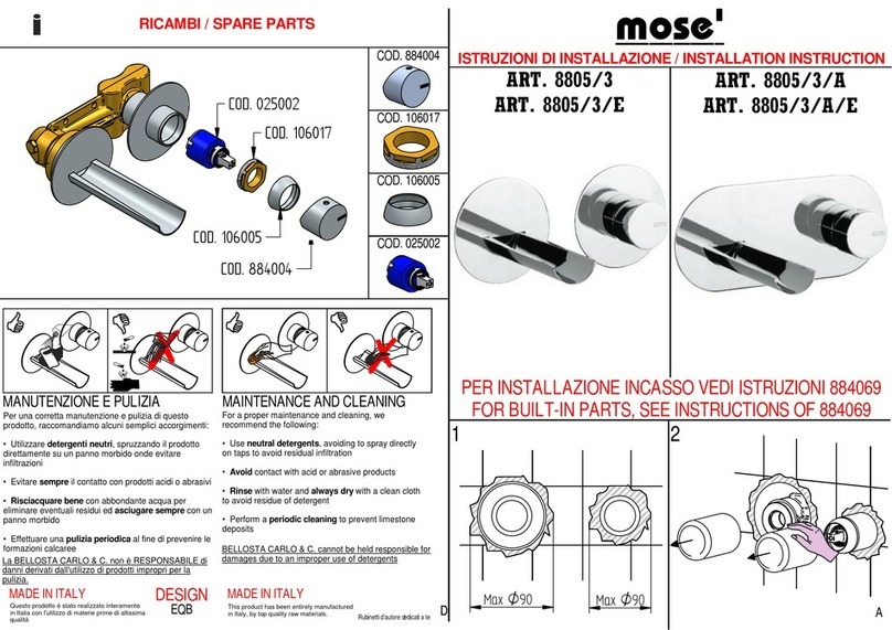 BELLOSTA mose 8805/3/A installation instructions