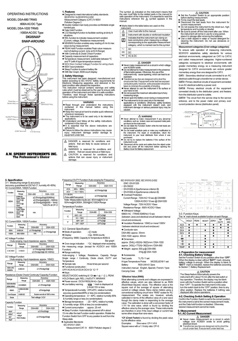 A.W. Sperry Instruments DSA-680 TRMS operating instructions A.W. Sperry Instruments DSA-680 TRMS operating instructions