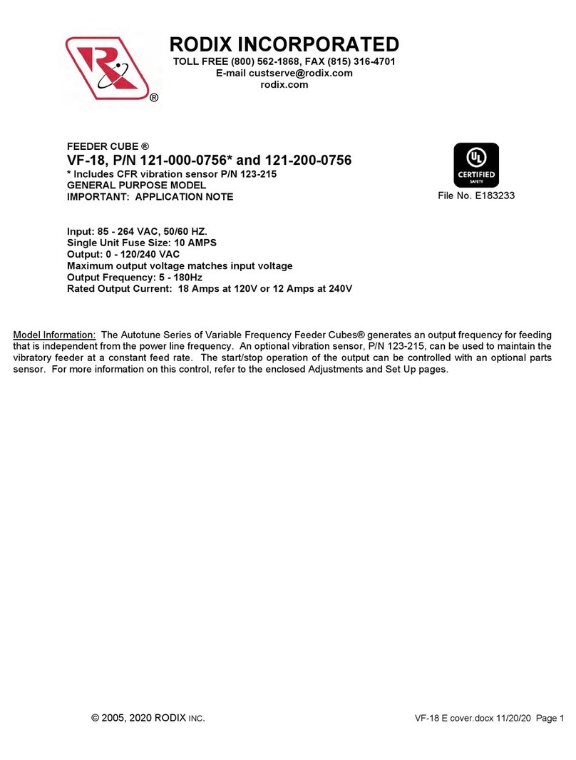 Rodix FEEDER CUBE VF-18 User manual