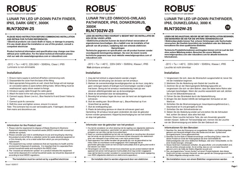 Robus RLN7302W-25 quick start guide
