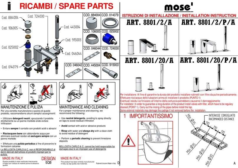 BELLOSTA mose 8801/2/A installation instructions