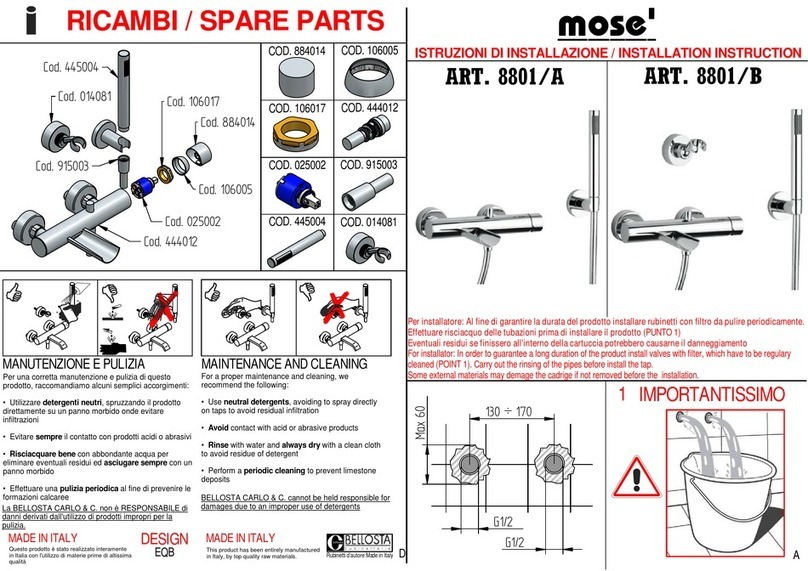 Jeans Machine mose 8801/B installation instructions