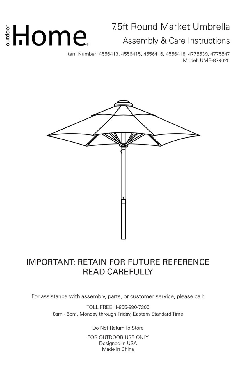 Outdoor Home UMB-879625 Assembly & care instructions Outdoor Home UMB-879625 Assembly & care instructions