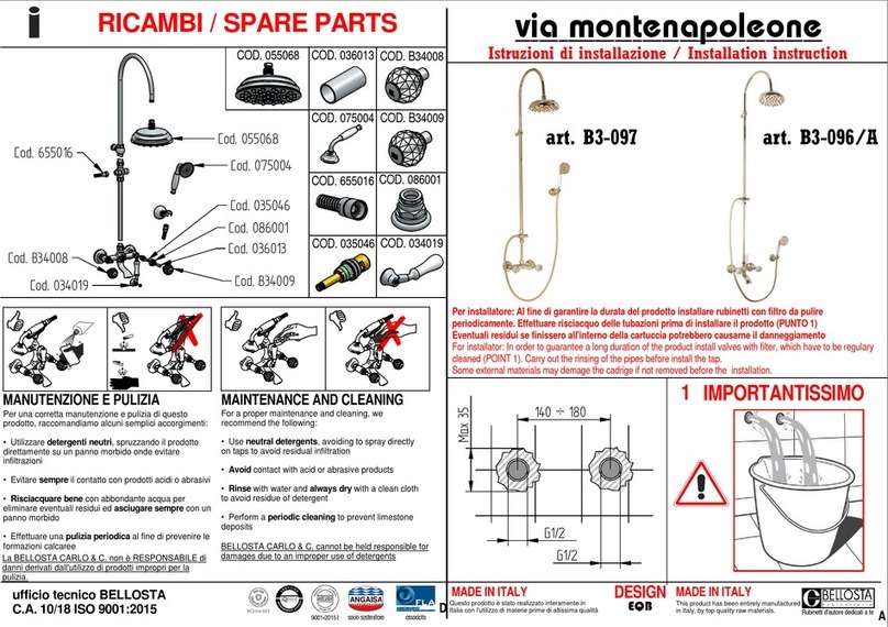 BELLOSTA Via Montenapoleone B3-097 Installation instruction