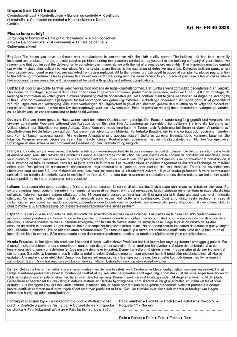 Palmako FRI40-3838 installation manual