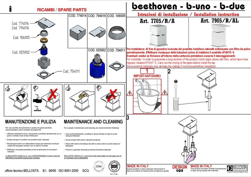 BELLOSTA B-Uno 7905/R/AL Installation instruction