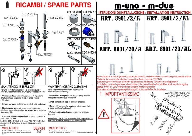 BELLOSTA M-Uno 8901/2/A User manual