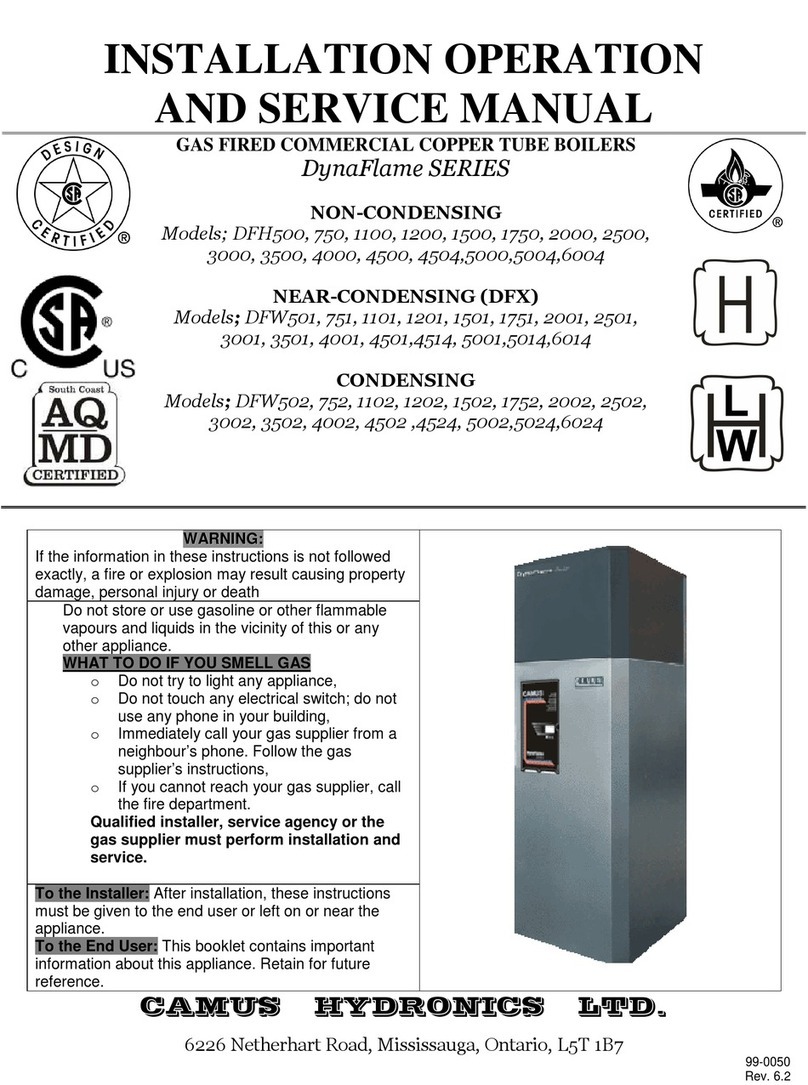 Camus Hydronics DynaFlame DFW501 Installation, operation and service manual Camus Hydronics DynaFlame DFW501 Installation, operation and service manual
