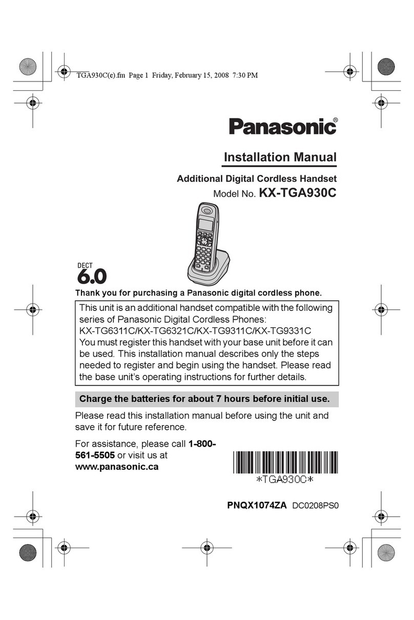Panasonic KX-TGA930C installation manual
