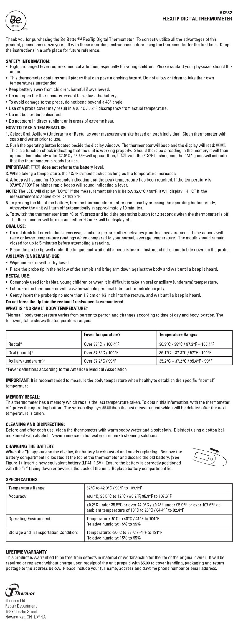 Thermor Be Better RX532 instructions