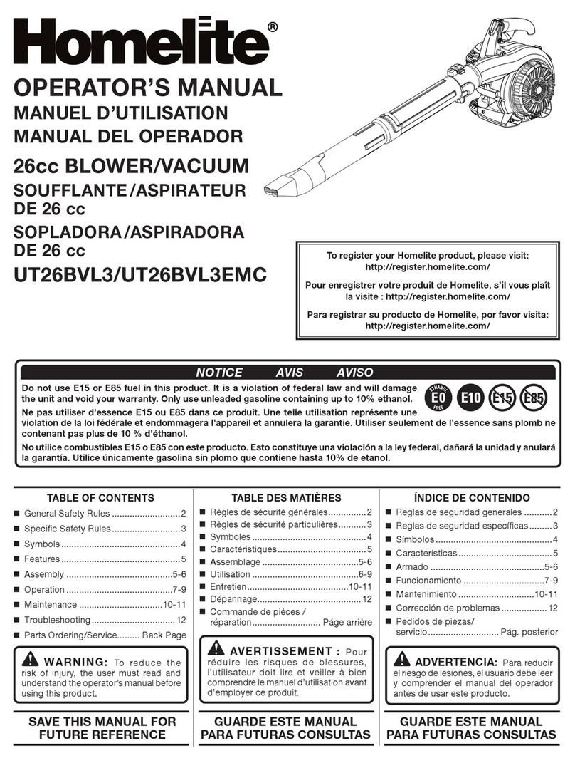Homelite UT26BVL3 User manual