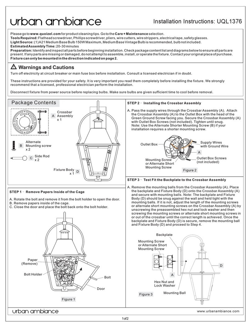 urban ambiance UQL1376 installation instructions