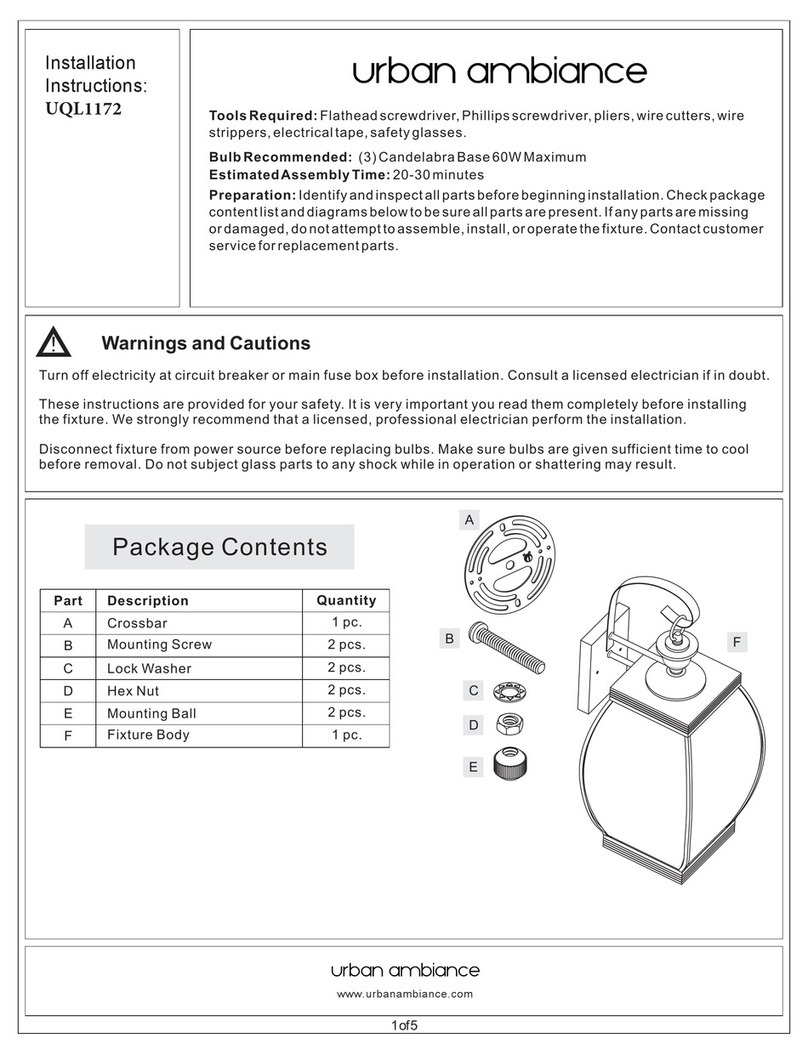 urban ambiance UQL1172 installation instructions
