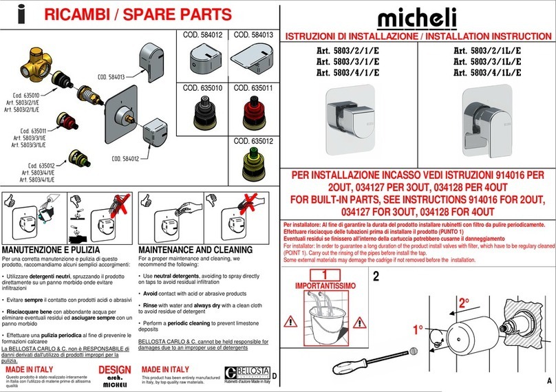 BELLOSTA Micheli 5803/2/1/E Installation instruction