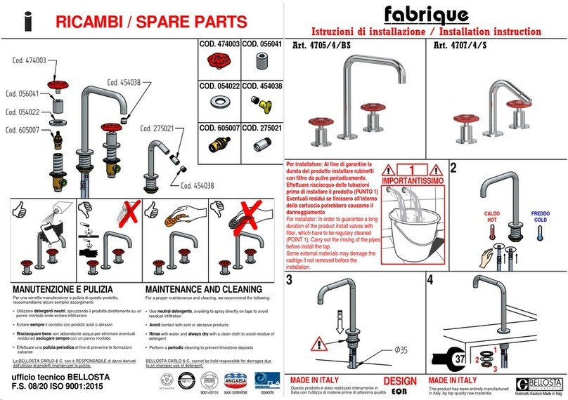 BELLOSTA Fabrique 4705/4/BS Installation instruction