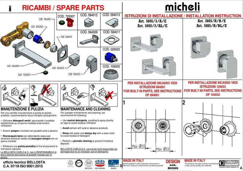BELLOSTA Micheli 5805/R/B/E Installation instruction