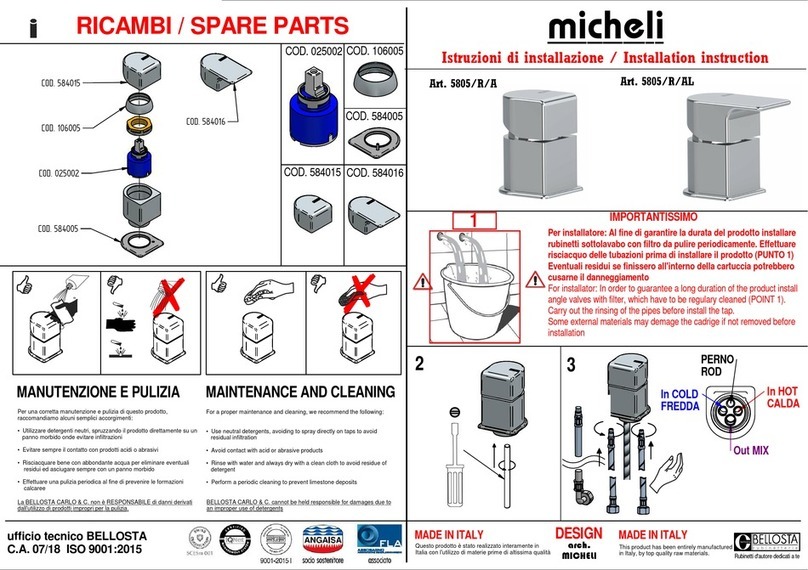 BELLOSTA Micheli 5805/R/AL Installation instruction