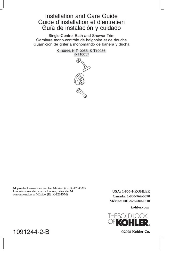 Kohler K-10044 Assembly instructions Kohler K-10044 Assembly instructions