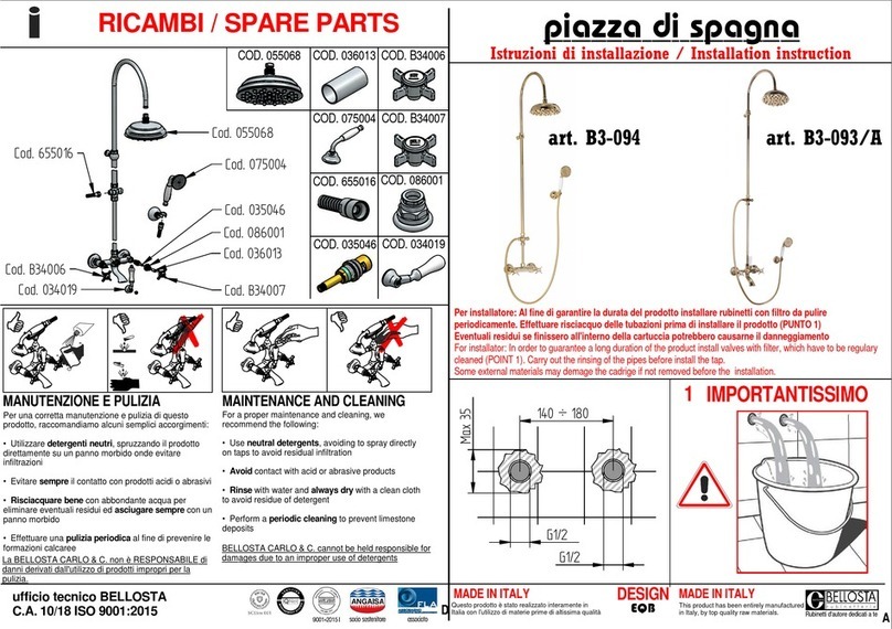BELLOSTA Piazza di Spagna B3-094 Installation instruction