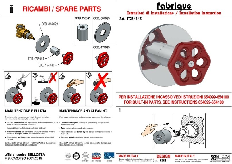 BELLOSTA Fabrique 4732/2/E Installation instruction
